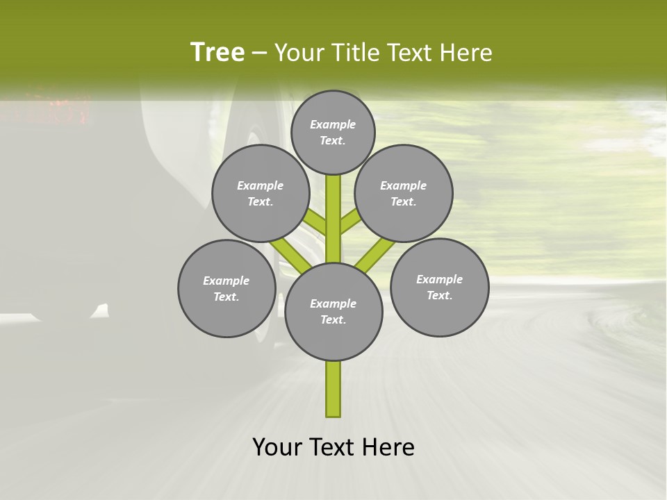 A Car Driving Down A Road With Blurry Trees In The Background PowerPoint Template