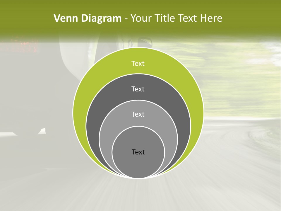 A Car Driving Down A Road With Blurry Trees In The Background PowerPoint Template