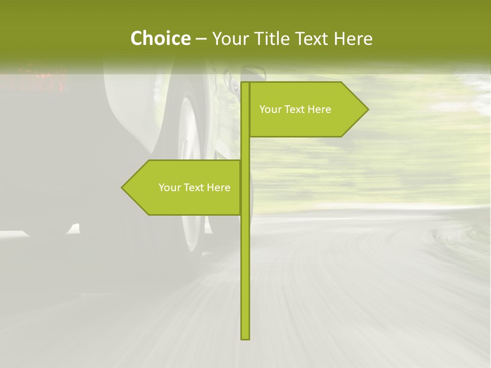 A Car Driving Down A Road With Blurry Trees In The Background PowerPoint Template