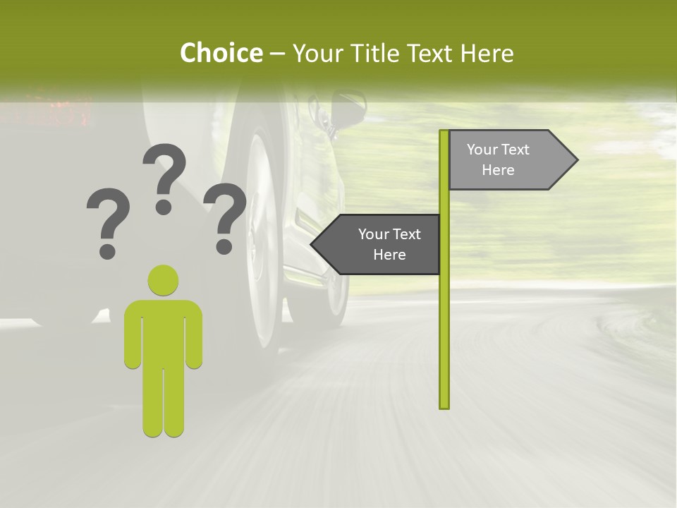 A Car Driving Down A Road With Blurry Trees In The Background PowerPoint Template