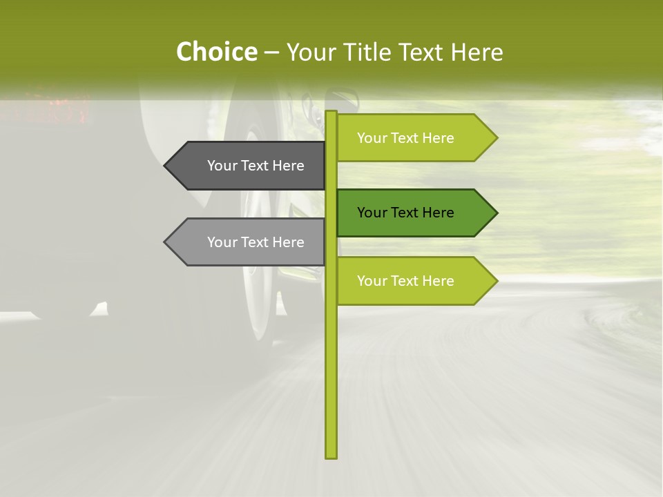 A Car Driving Down A Road With Blurry Trees In The Background PowerPoint Template