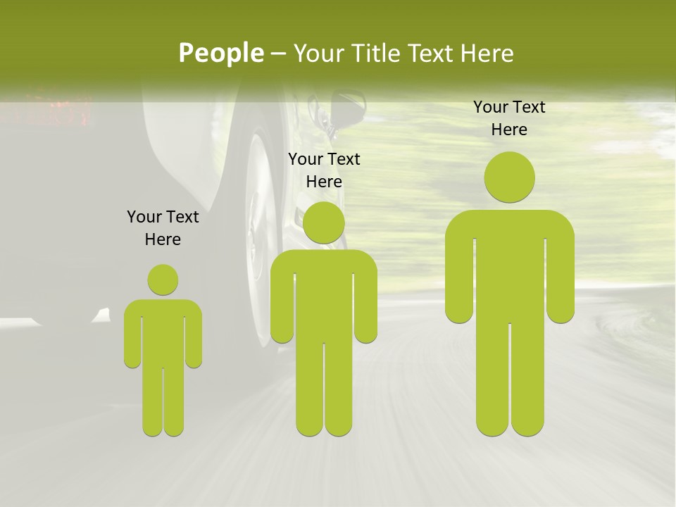 A Car Driving Down A Road With Blurry Trees In The Background PowerPoint Template