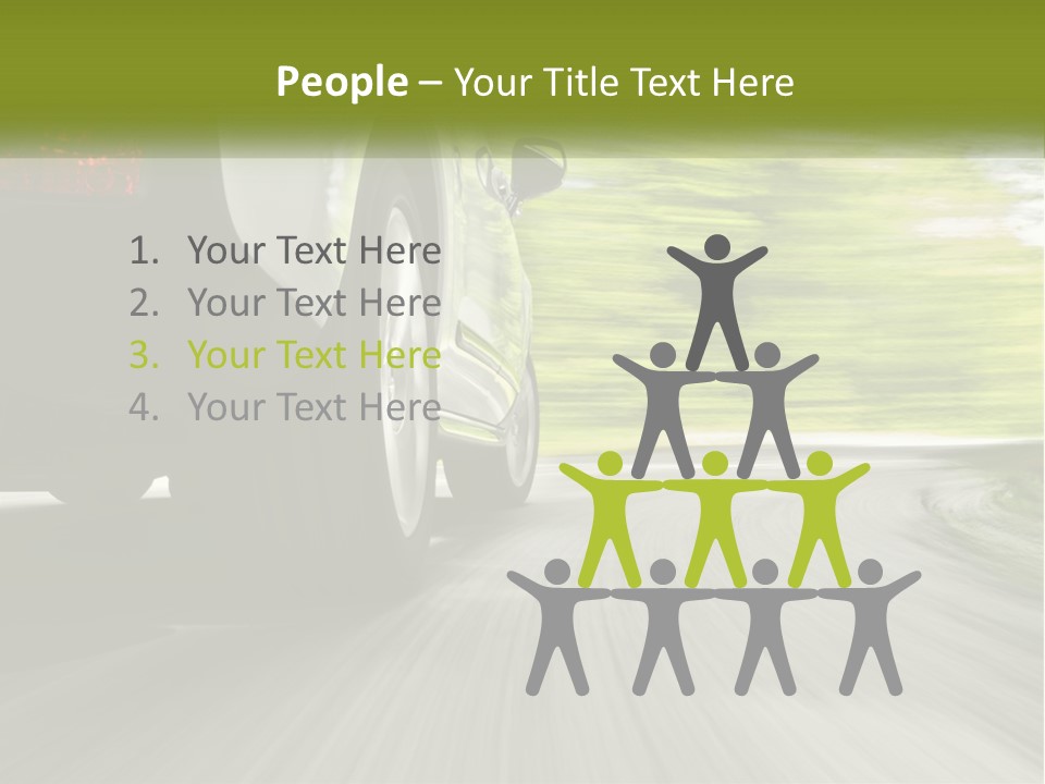 A Car Driving Down A Road With Blurry Trees In The Background PowerPoint Template