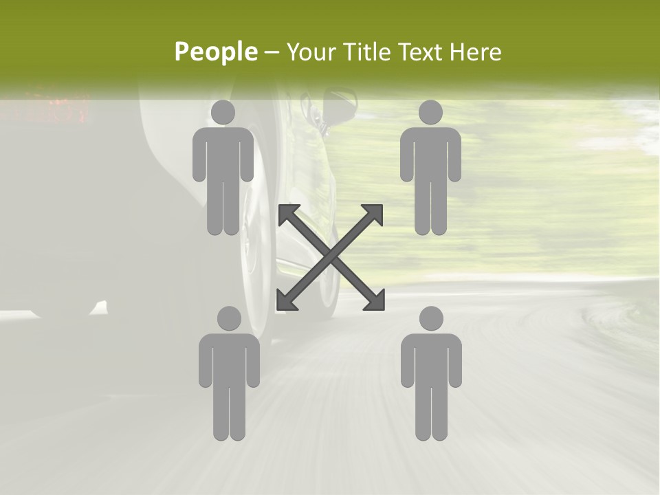 A Car Driving Down A Road With Blurry Trees In The Background PowerPoint Template