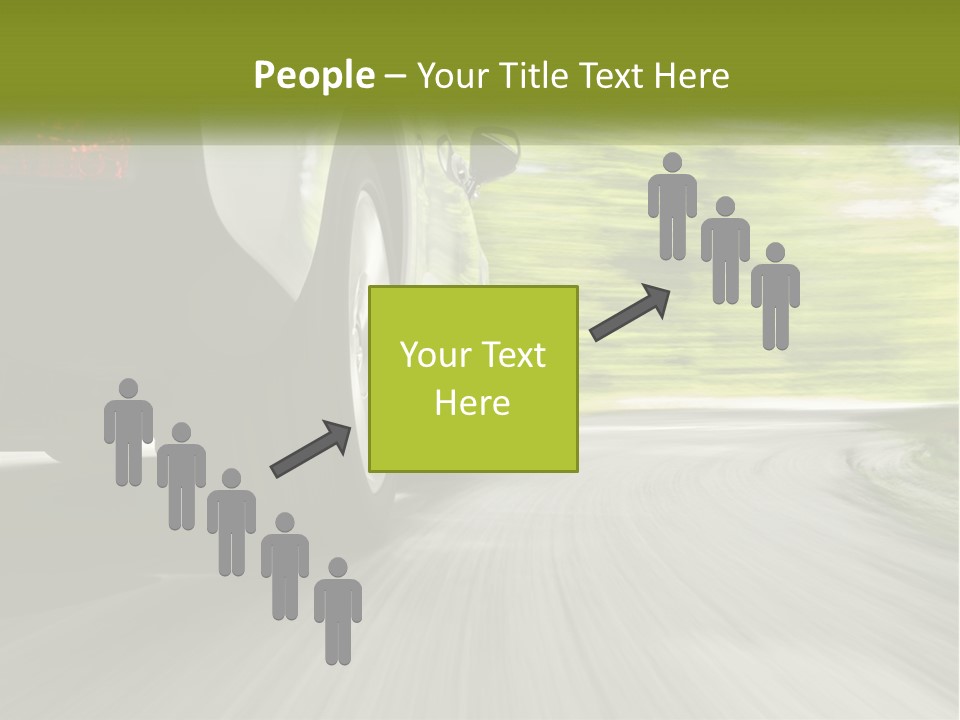 A Car Driving Down A Road With Blurry Trees In The Background PowerPoint Template
