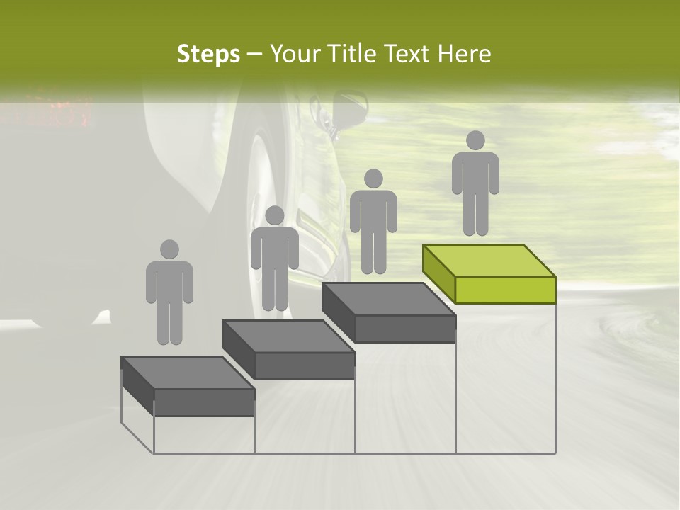 A Car Driving Down A Road With Blurry Trees In The Background PowerPoint Template