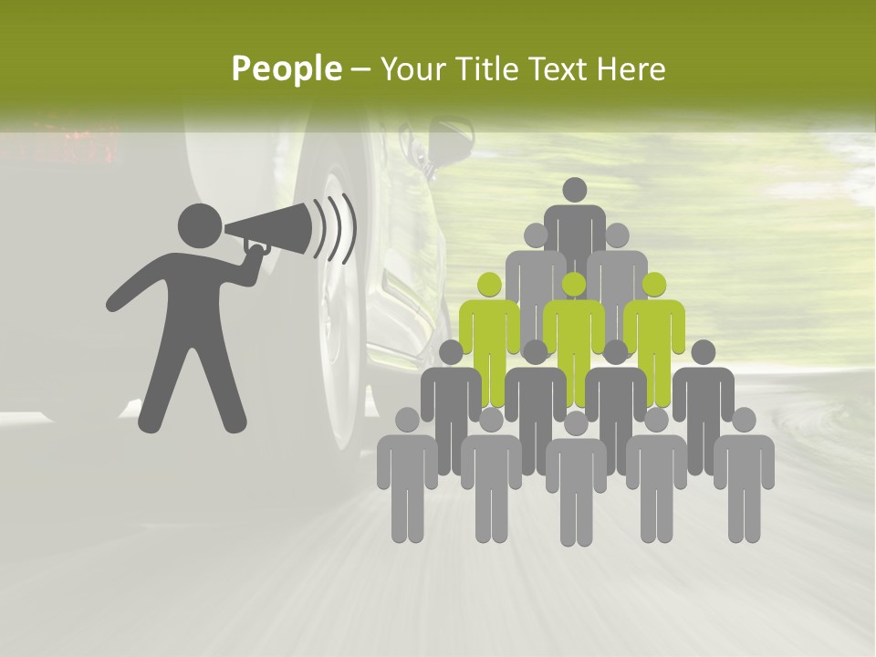 A Car Driving Down A Road With Blurry Trees In The Background PowerPoint Template