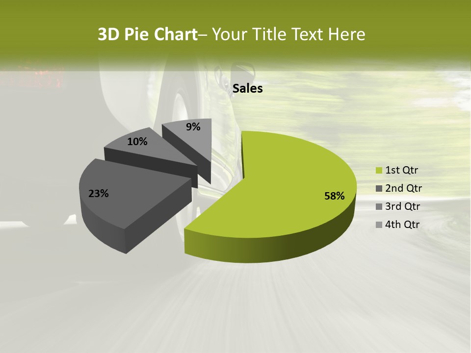 A Car Driving Down A Road With Blurry Trees In The Background PowerPoint Template