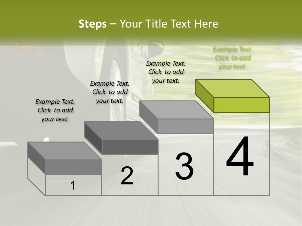 A Car Driving Down A Road With Blurry Trees In The Background PowerPoint Template