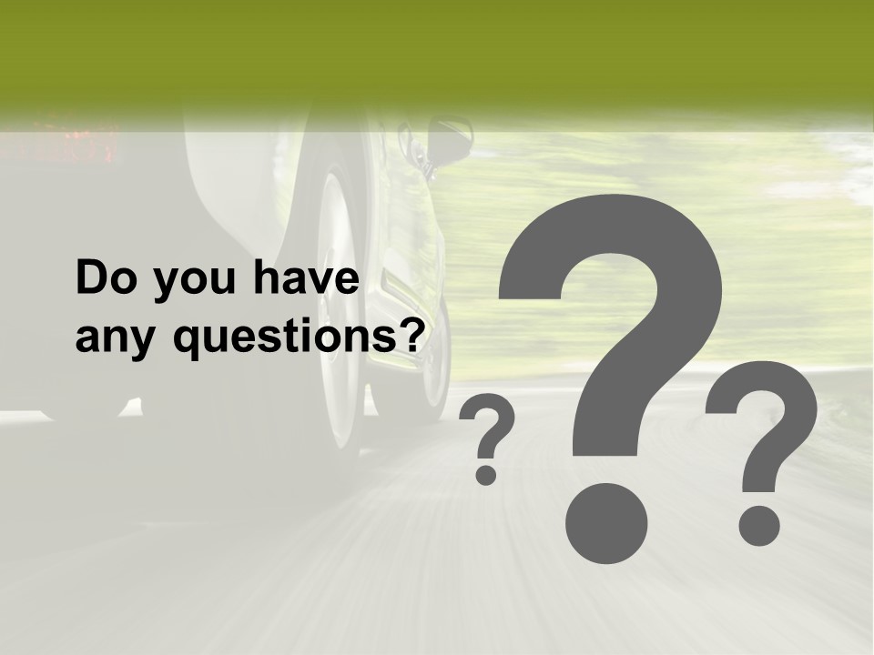 A Car Driving Down A Road With Blurry Trees In The Background PowerPoint Template