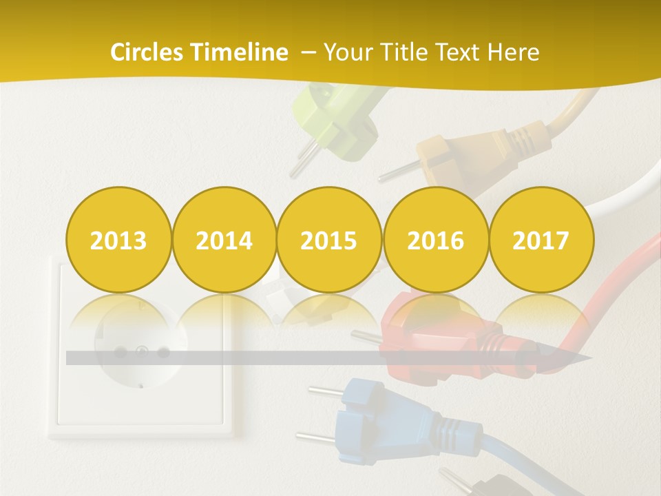 A Group Of Different Colored Electrical Plugs On A Wall PowerPoint Template
