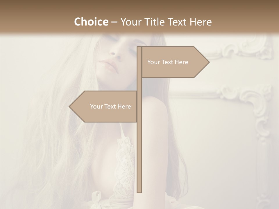 A Woman In Lingerie Posing For A Picture PowerPoint Template