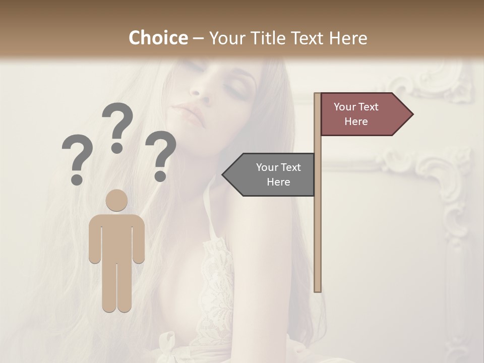 A Woman In Lingerie Posing For A Picture PowerPoint Template