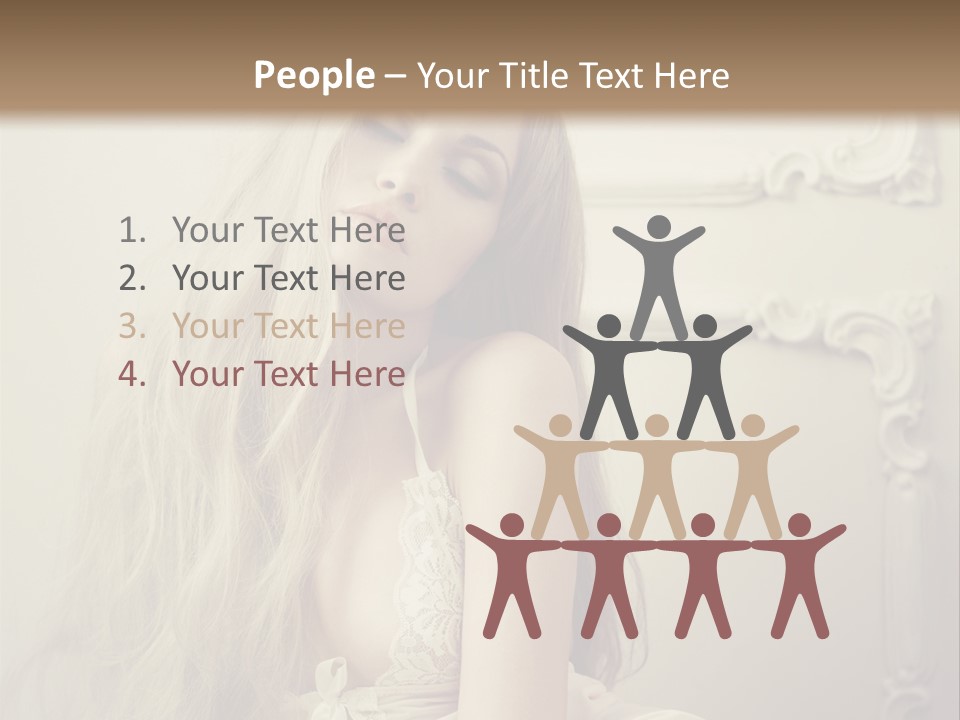 A Woman In Lingerie Posing For A Picture PowerPoint Template