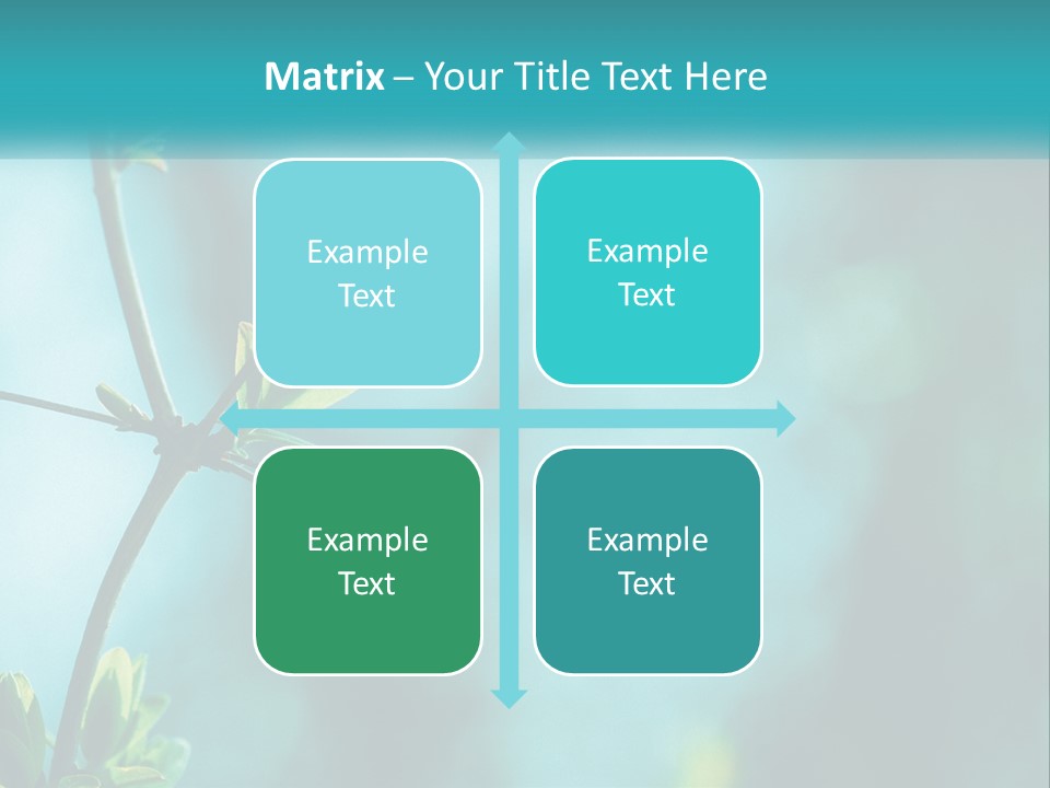 A Tree Branch With Green Leaves On It PowerPoint Template