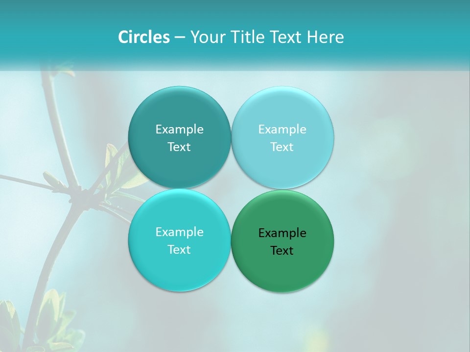 A Tree Branch With Green Leaves On It PowerPoint Template