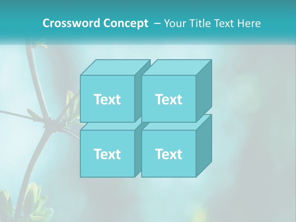 A Tree Branch With Green Leaves On It PowerPoint Template