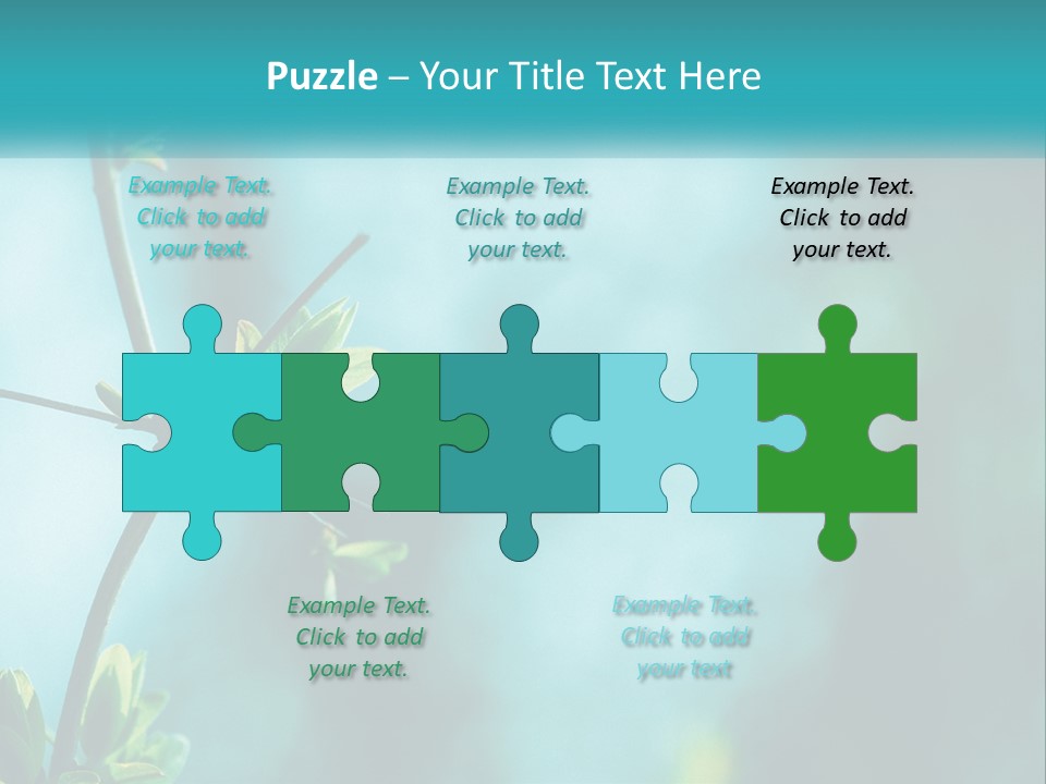 A Tree Branch With Green Leaves On It PowerPoint Template