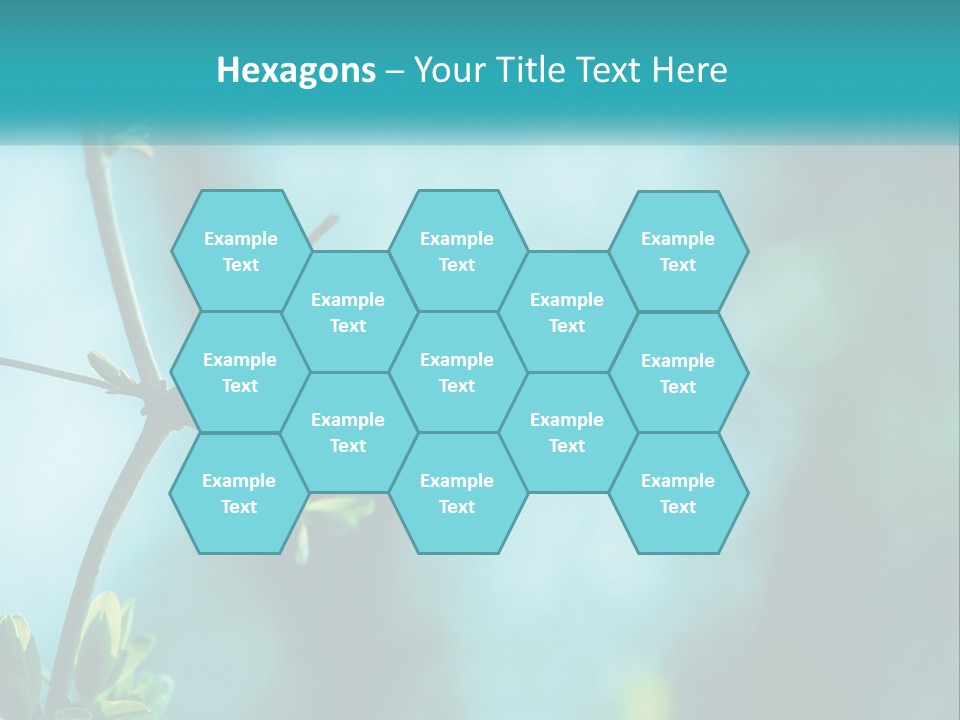 A Tree Branch With Green Leaves On It PowerPoint Template