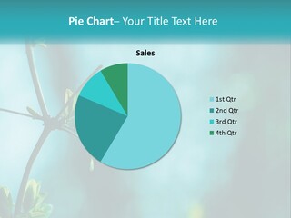 A Tree Branch With Green Leaves On It PowerPoint Template