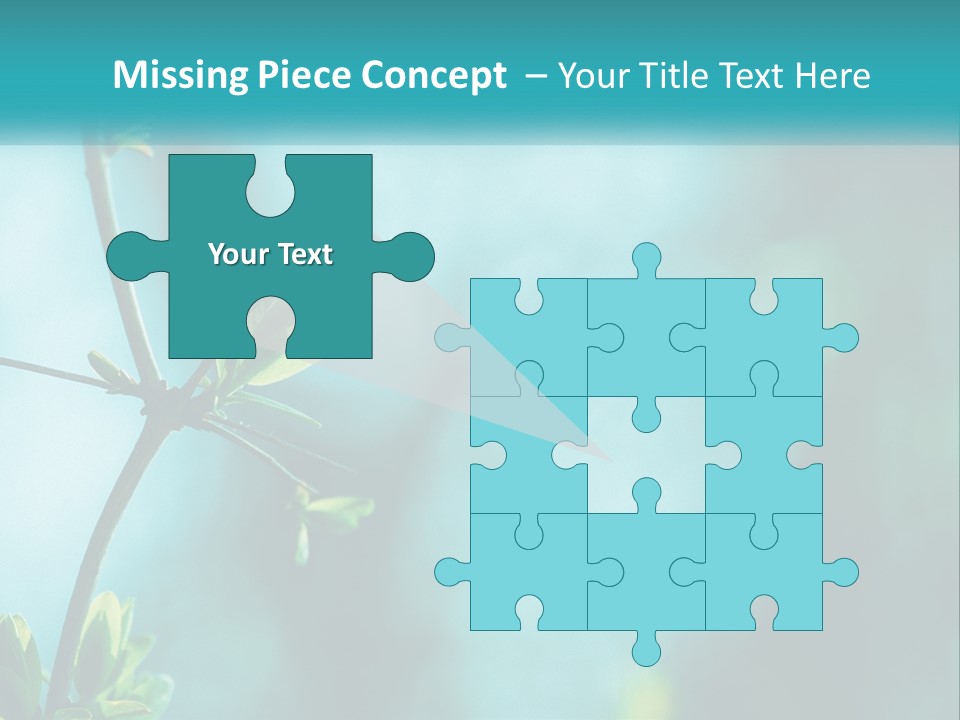 A Tree Branch With Green Leaves On It PowerPoint Template