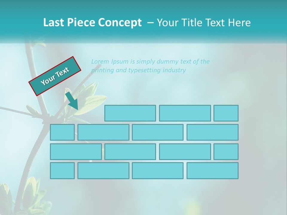 A Tree Branch With Green Leaves On It PowerPoint Template