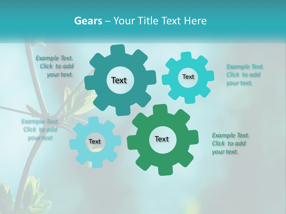 A Tree Branch With Green Leaves On It PowerPoint Template