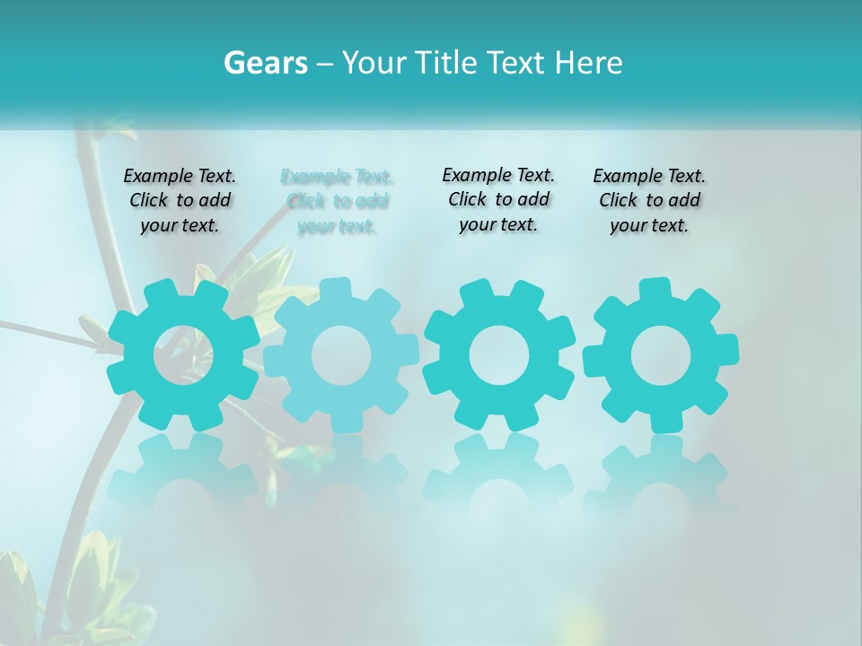 A Tree Branch With Green Leaves On It PowerPoint Template