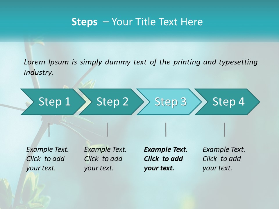 A Tree Branch With Green Leaves On It PowerPoint Template