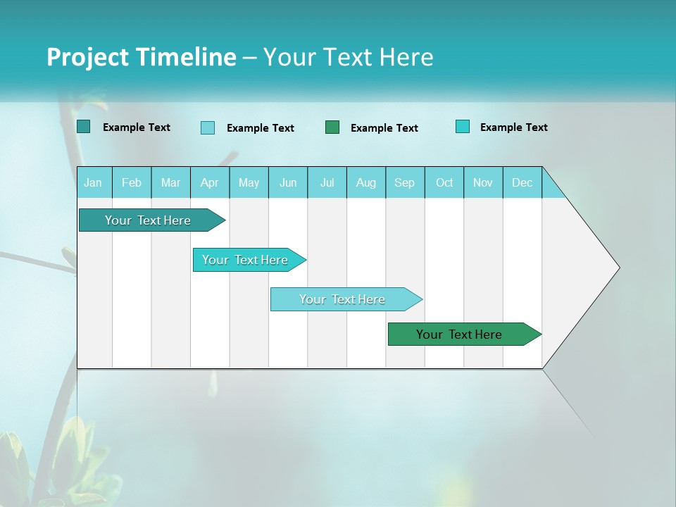 A Tree Branch With Green Leaves On It PowerPoint Template