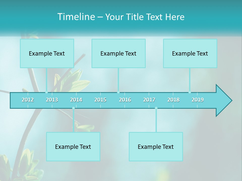 A Tree Branch With Green Leaves On It PowerPoint Template