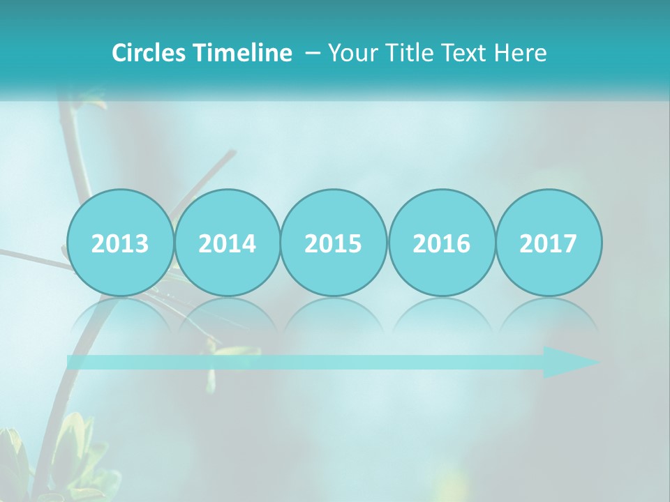A Tree Branch With Green Leaves On It PowerPoint Template