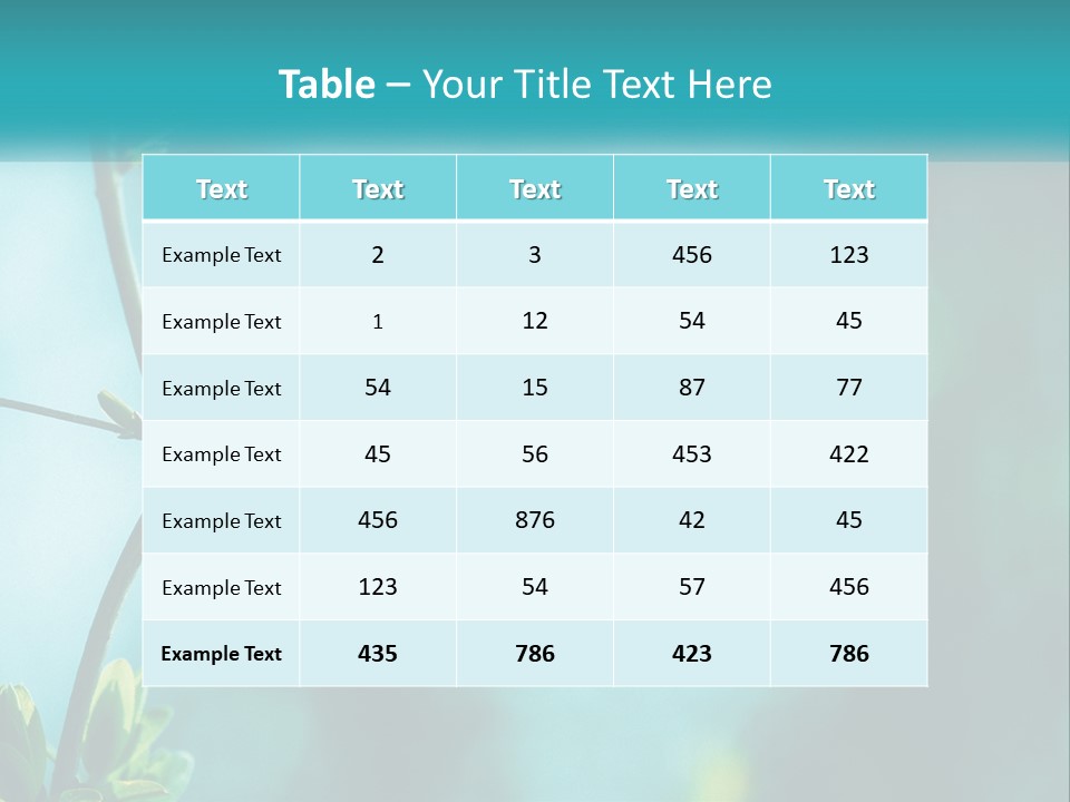 A Tree Branch With Green Leaves On It PowerPoint Template