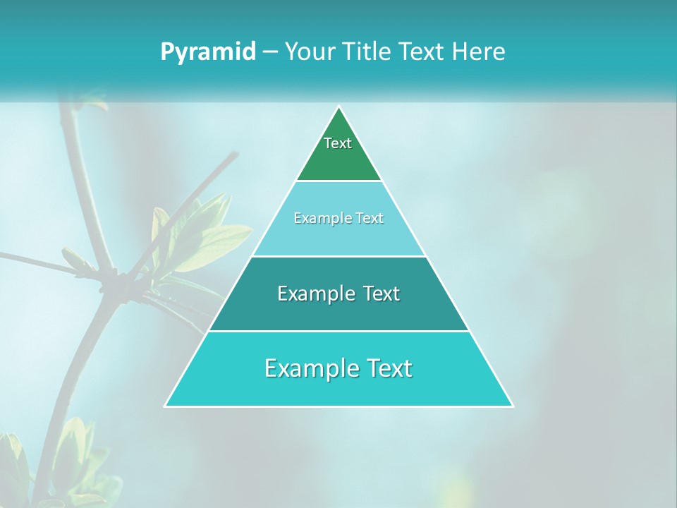 A Tree Branch With Green Leaves On It PowerPoint Template
