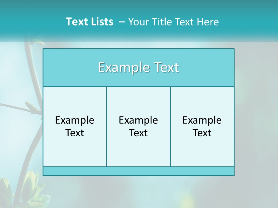 A Tree Branch With Green Leaves On It PowerPoint Template