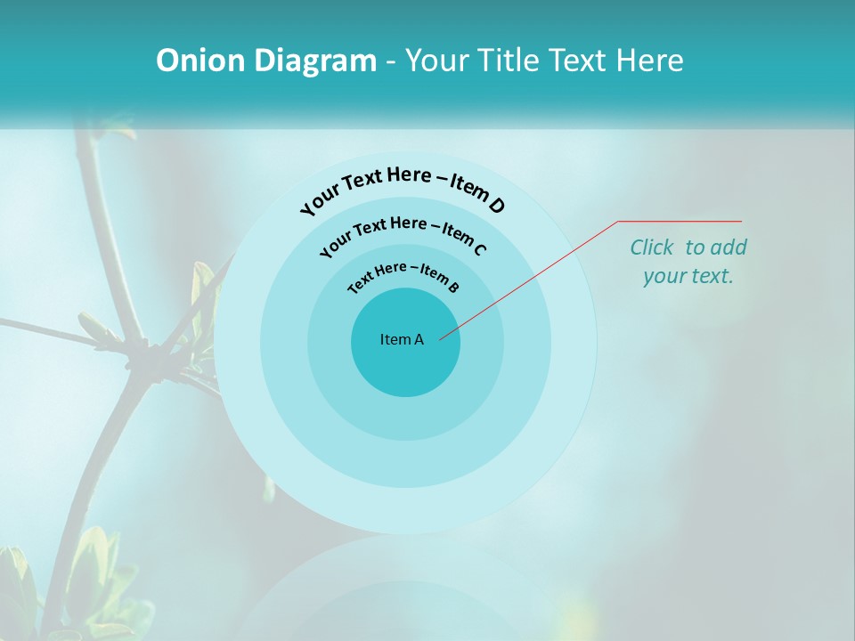 A Tree Branch With Green Leaves On It PowerPoint Template