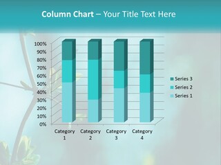 A Tree Branch With Green Leaves On It PowerPoint Template