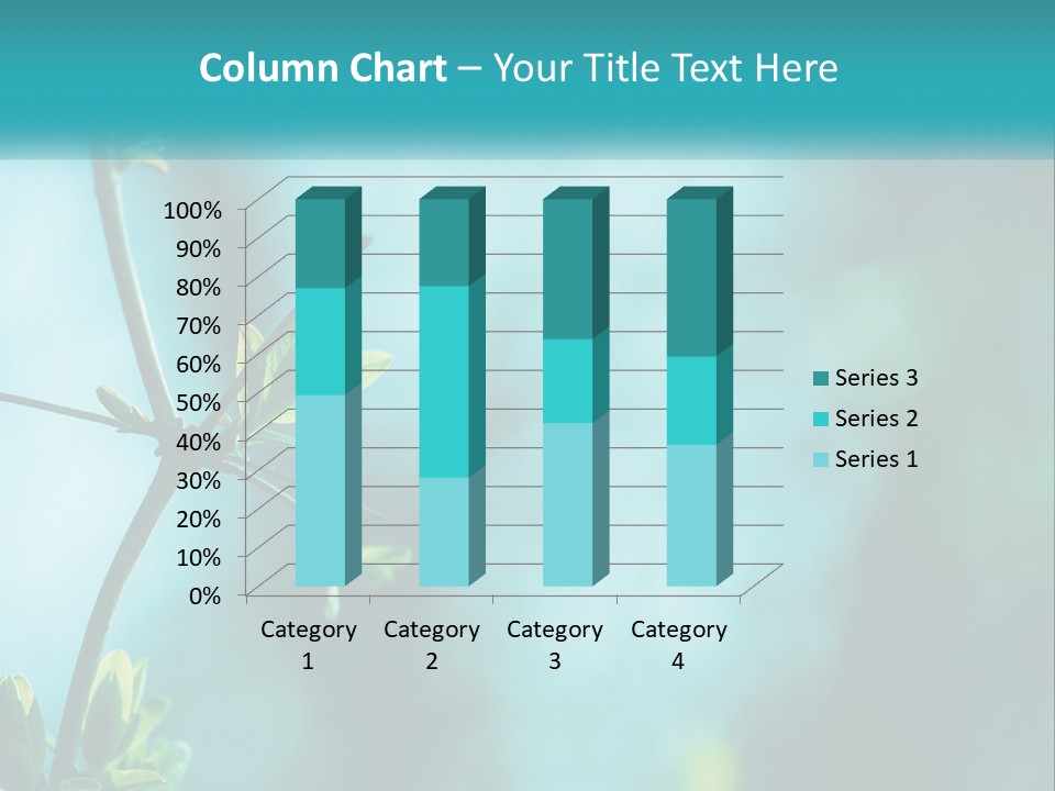 A Tree Branch With Green Leaves On It PowerPoint Template