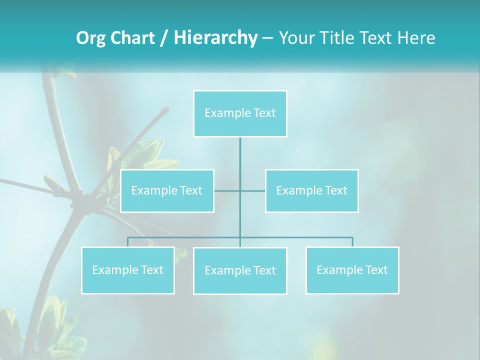A Tree Branch With Green Leaves On It PowerPoint Template