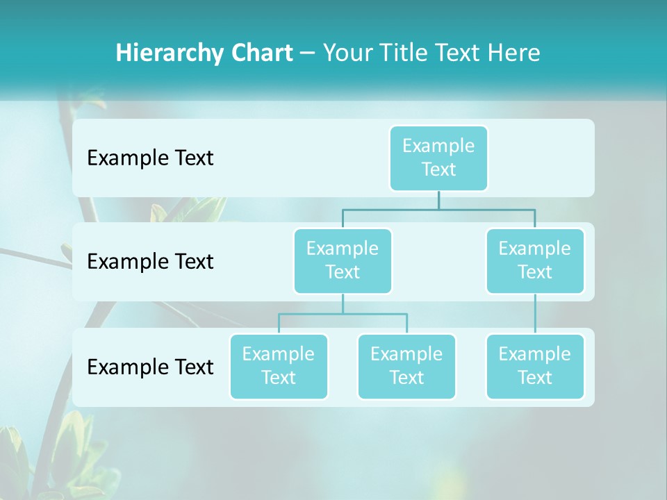 A Tree Branch With Green Leaves On It PowerPoint Template