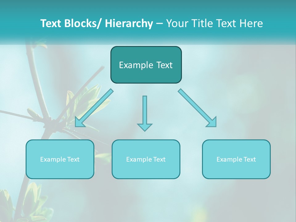 A Tree Branch With Green Leaves On It PowerPoint Template