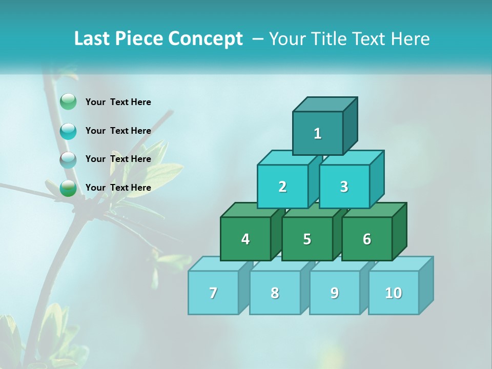 A Tree Branch With Green Leaves On It PowerPoint Template