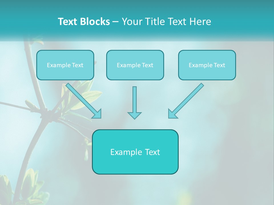 A Tree Branch With Green Leaves On It PowerPoint Template