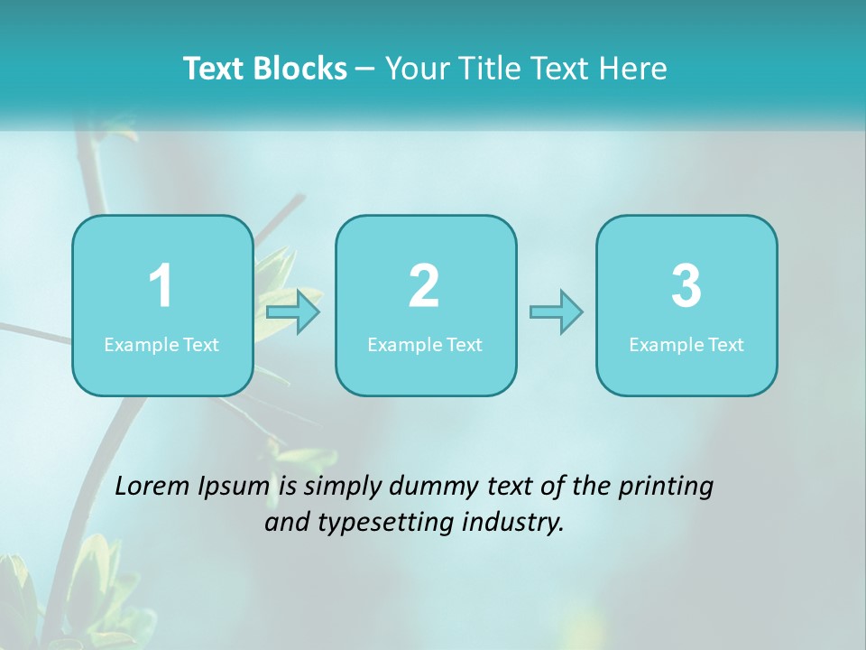 A Tree Branch With Green Leaves On It PowerPoint Template