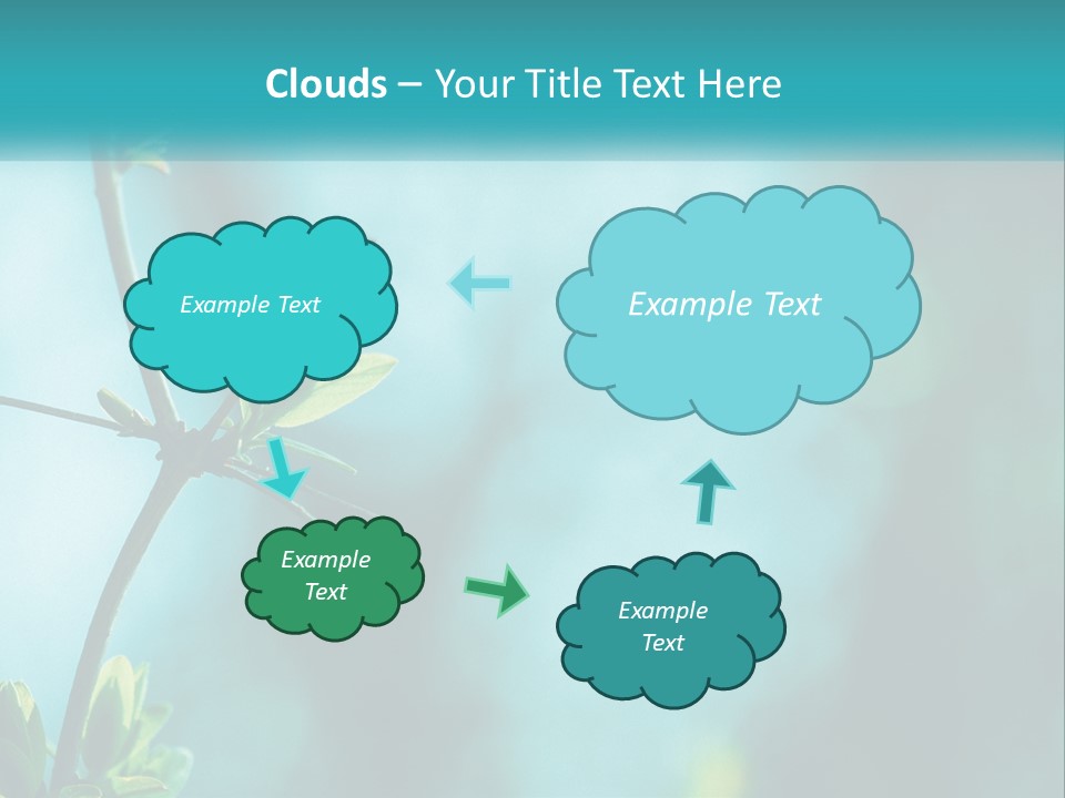 A Tree Branch With Green Leaves On It PowerPoint Template