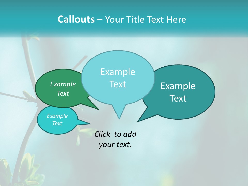 A Tree Branch With Green Leaves On It PowerPoint Template