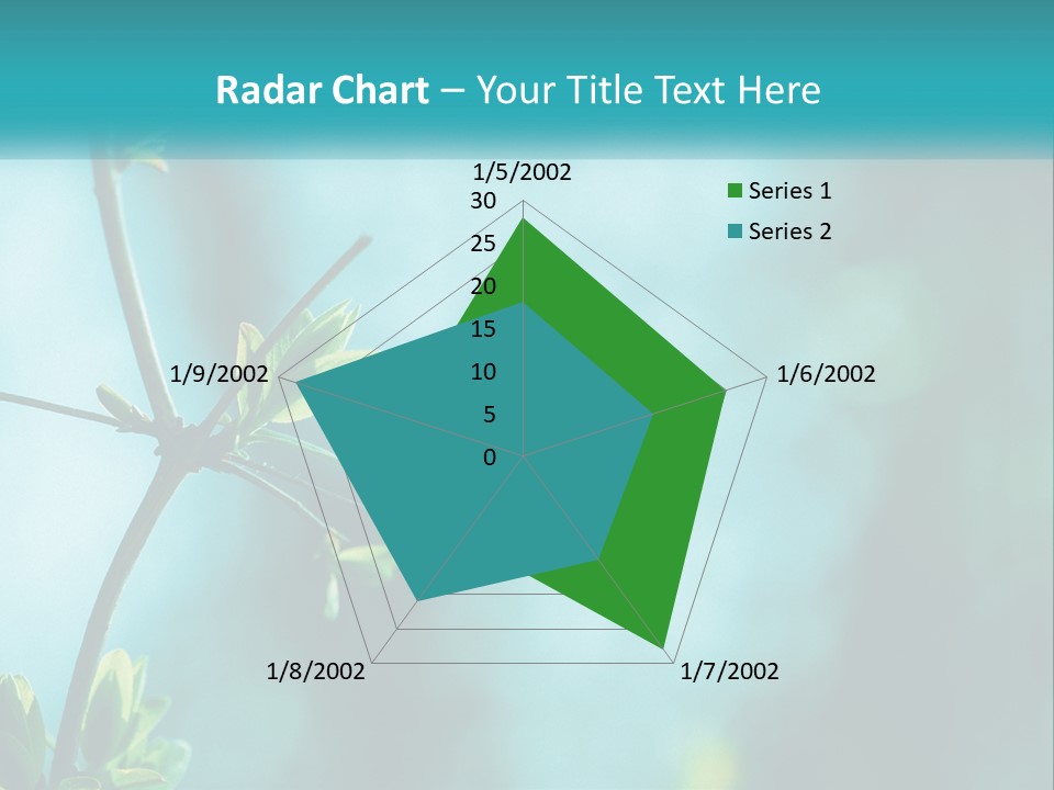 A Tree Branch With Green Leaves On It PowerPoint Template