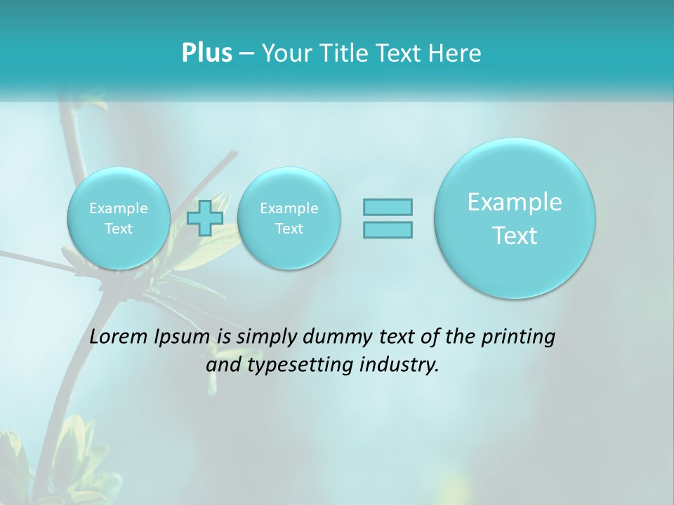 A Tree Branch With Green Leaves On It PowerPoint Template
