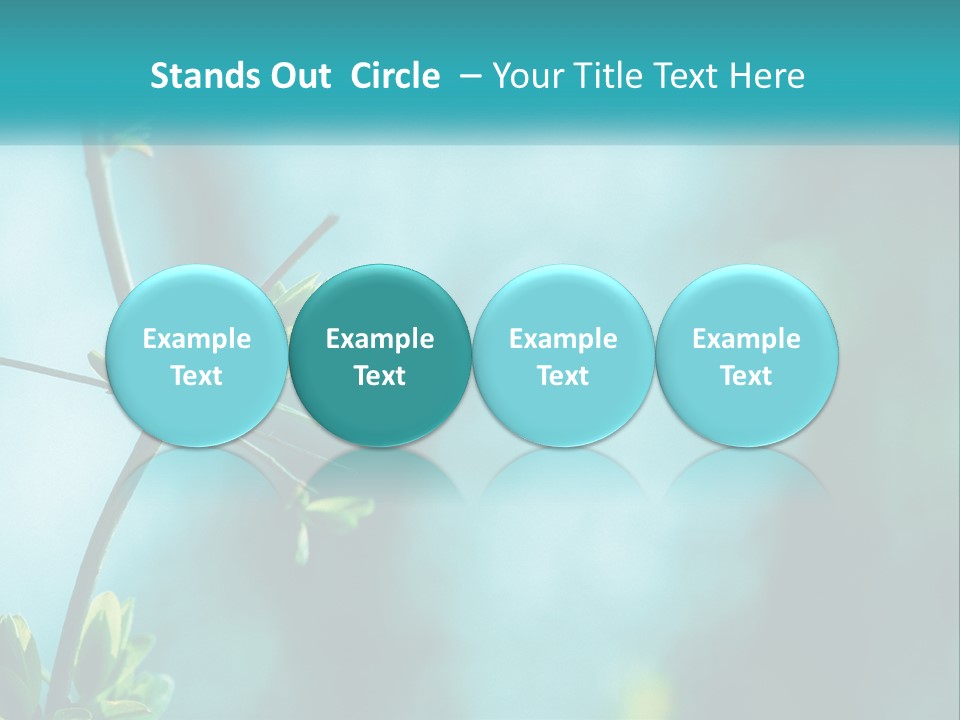 A Tree Branch With Green Leaves On It PowerPoint Template