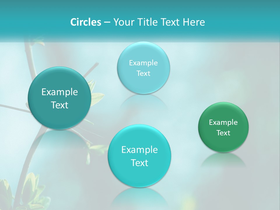 A Tree Branch With Green Leaves On It PowerPoint Template